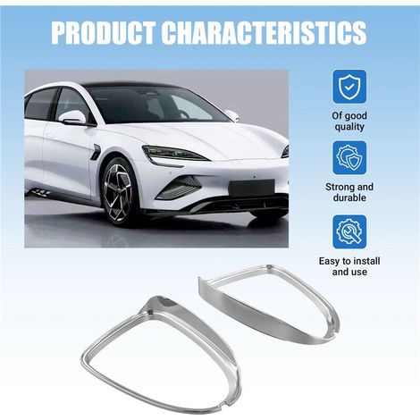 Geeignet für Auto-Rückspiegelabdeckungen, Zierleisten für Seitenspiegel, silberne Dichtungsschutzabdeckungen / Geeignet für ATTO 4
