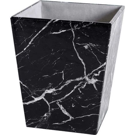Corbeille en marbre effet cuir design nordique – Pour salon, chambre, bureau et cuisine – Poubelle domestique (1/5)