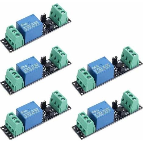 Modulo di commutazione a relè a canale singolo con attivazione tramite optoaccoppiatore ad alto livello per schede di sviluppo ESP8266, 3V (confezione da 5) (1/5)