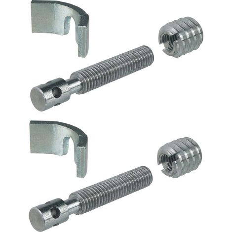 Cyclingcolors – Ferrure d'assemblage 2x avec vis à tête percée en croix – Manchon fileté M8 – Étrier pour lit meuble bois – Goujons inclus (1/2)