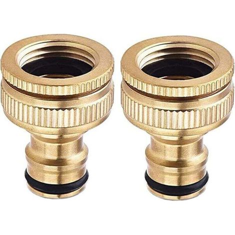 Connecteur de robinet de tuyau d'arrosage en cuivre pur, connecteur de tuyau de robinet de jardin, accessoires de connecteur de tuyau d'arrosage, connecteur de tuyau d'eau de 3/4 pouces,