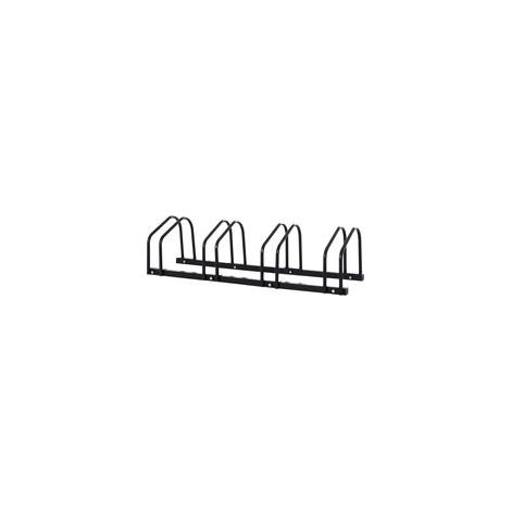 Râtelier 4 vélos range-vélos support de rangement pneu 65 mm sol ou mural pour VTT enfants BMX 110 x 33 x 27 cm acier noir