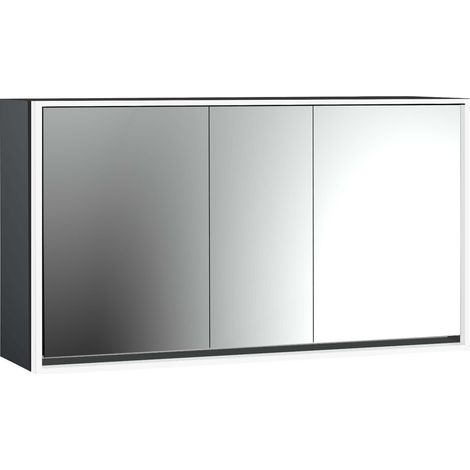 Armario con espejo iluminado emco loft, 1600mm, 3 puertas, modelo (1/5)