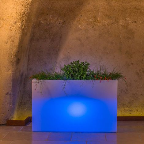 Vaso luminoso FlowerPot Bright con led decorazione "Made in Italy" per esterno -Multicolore / Batteria / 80 cm