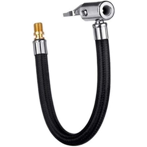 mandrin de pneu verrouillable de 30 cm avec tuyau en caoutchouc et valve de pneu standard à filetage fin, adaptateur de tuyau de pompe de gonflage de pneu pour conversion par torsion en connex