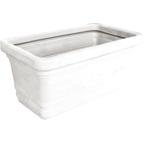 Vase rectangulaire 80x39xh34 cm dans le prestige en résine NPA White