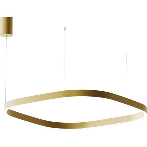 Criseide S/1G Q Suspension Carrée Led 80W 4200Lm 3000K Dimmable Aluminium Brossé Or - Gealuce (1/3)