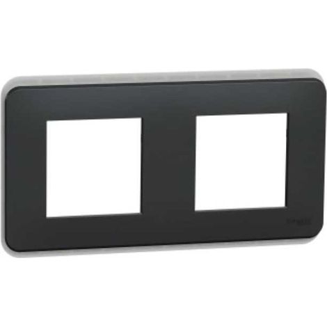 Platine 2 modules Schneider Electric UNICA Pro NU400454 Anthracite mate (1/3)