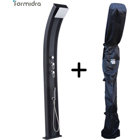 Hybride Dusche Dada Curve 40L Anthrazit mit Duschabdeckung