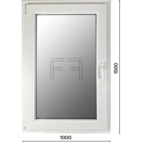 Fintex-finestra in PVC bianco singola anta 1000X1500 apertura a sinistra, doppio vetro, PROFILO A L (1/3)