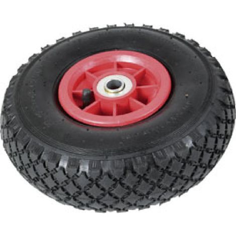 Roue brouette gonflable 26 cm x 8.5cm noir et rouge