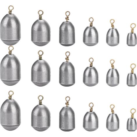 18 pièces plombs pêche fer écologique lot avec boîte (1/5)