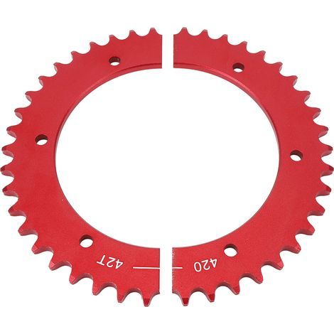 Haofy Pignon Fendu Universel 420 Chaîne 42 Dents Pignon Arrière en Alliage D'aluminium pour Predator Mini Bike Go Kart Racing adapté aux Modèles pour une Utilisation sur Piste de.