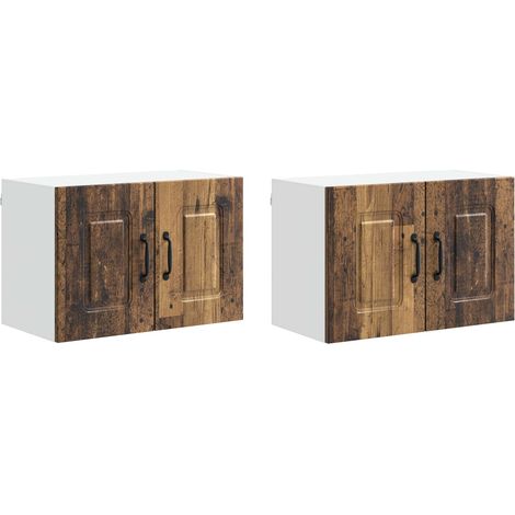 Maison Exclusive - Panel de lavaplatos Kalmar 2 pcs Madera vieja
