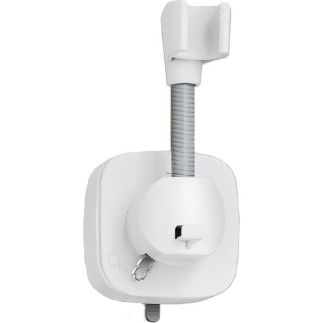 Support de Pommeau de Douche Rotatif à 360°, Ventouse Sans Perçage, Charge de 10 kg, Antidérapant et Antirouille, Support de Pommeau de Douche Amovible, Adapté à la Salle de Bain (Blanc) (1/5)