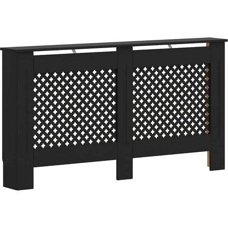 Cache-radiateur noir 152x19x81,5 cm MDF