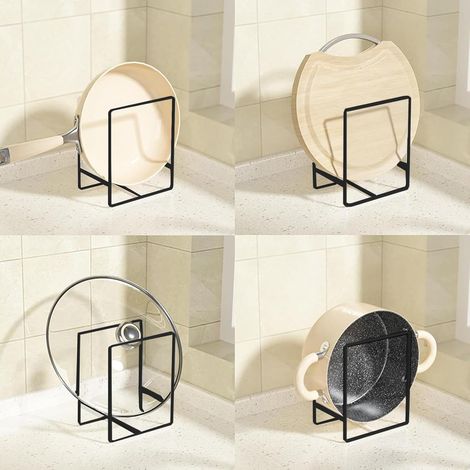 Lot de 3 supports d'assiettes, organiseurs d'assiettes, égouttoir à vaisselle, organisateur multifonction pour armoire de cuisine, plans de rangement, plan de travail et armoire (1/2)