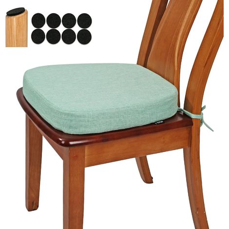Coussin de chaise de salle à manger en tissu tissé épais de 2,5 pouces, coussin de chaise confortable en forme de U haute densité pour cuisine, coussin de siège antidérapant pour intérieur (1