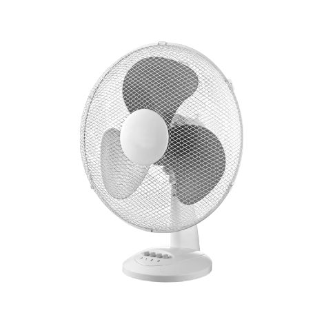 Ventilateur de table 3 vitesses a' oscillation horizontale   40 cm blanc trois pales 45 W 230V-50/60Hz