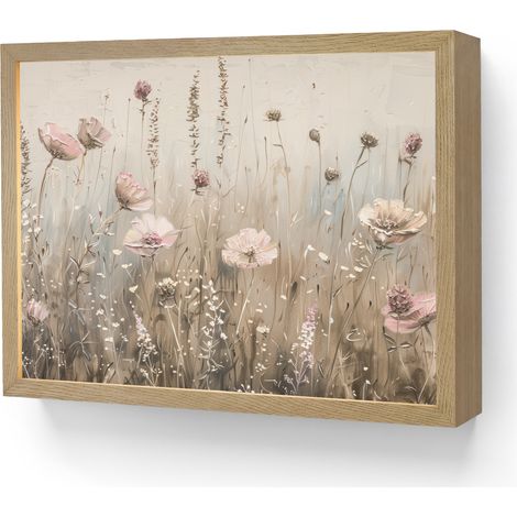 APPLIQUE MURALE Fleurs - Rose - Moderne - Beige 40x30 cm (1/5)