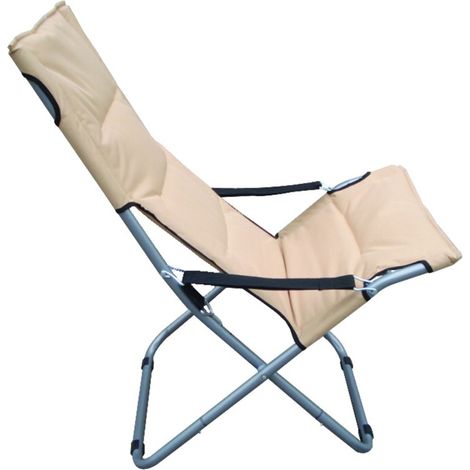 CHAISE DE PLAGE PLIABLE ET REMBOURRÉE NIDO BEIGE 60X47XH92 CM