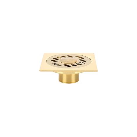 Crépine de drainage de sol en cuivre doré 4x4cm, grande capacité pour salle de bain et douche, anti odeur et anti colmatage