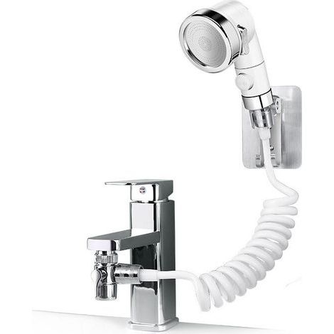 Sink shower head set, bathroom shower head suitable for washing hair or cleaning pets (1/5)
