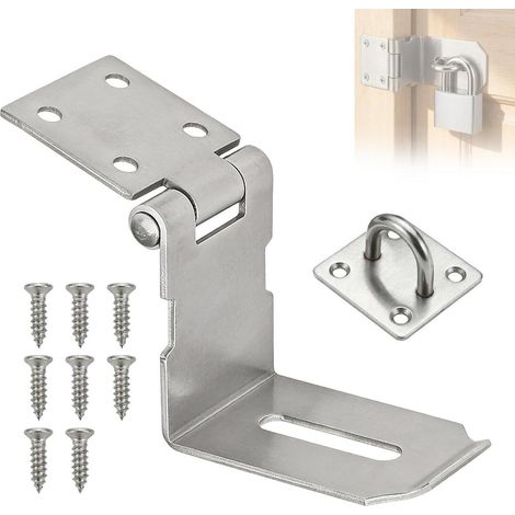 Verrou à encastrer acier inoxydable 304 cadenassable avec cadenas pour portes et portails
