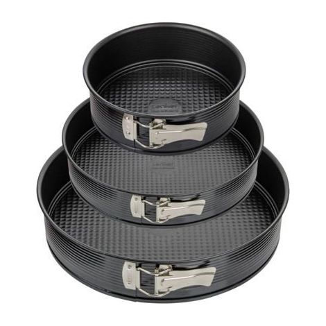 Set aus 3 runden Springformen - ZENKER - Schwarz Metallic - 20, 24 und 28 cm