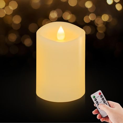 XEPHO Bougies à piles 3x4 avec minuterie, bougie sans flamme de 10 cm avec télécommande (1/5)