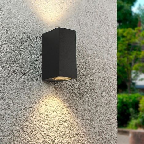Applique Da Parete Interno Esterno Ip65 Porta Faretto Gu10 Es55n Nero (1/3)