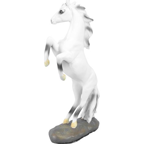 décorative en résine blanche représentant un cheval à la
