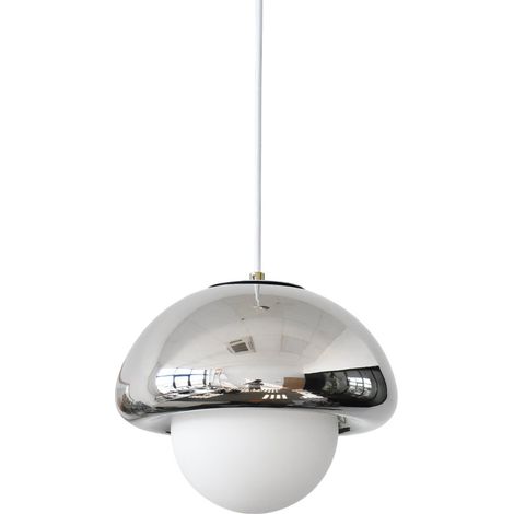 Lámpara colgante Pop Champi de cristal, cromada, diámetro 25 cm, E27 AUTRES (1/4)