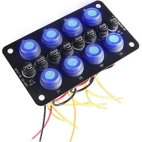 Prises multiprises, interrupteur à 8 positions, accessoires auto, interrupteur marche/arrêt 12 V (1/5)