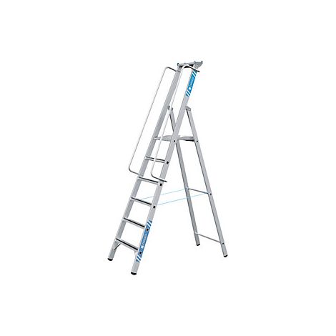 Escalera tipo tijera de aluminio con plataforma grande  con