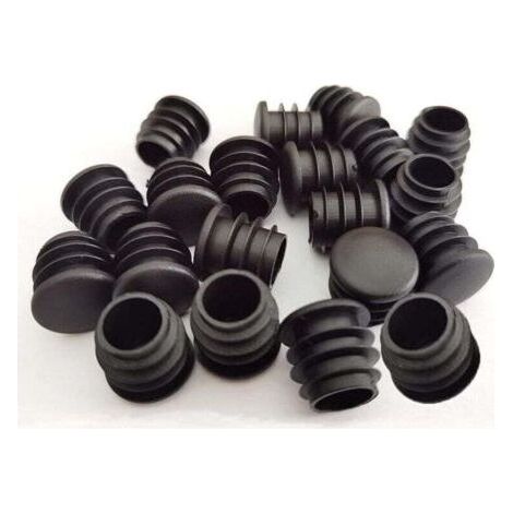 Bouchons ronds en plastique, 40 pièces, embouts de tube noirs pour meubles coulissants, chaises/pieds (16 mm) (1/5)