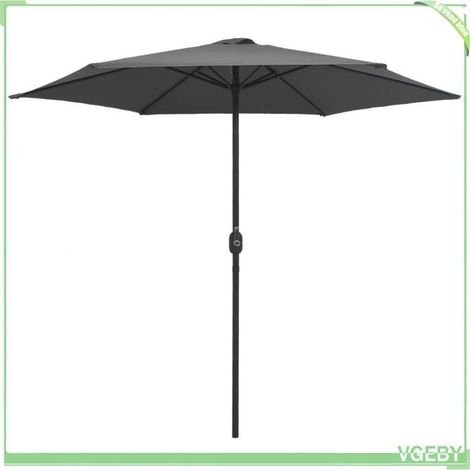 Parasol de jardin - FAFEICY - 47346 - 270x246 cm - Anthracite - 6 nervures - Mât aluminium - Anti-UV (1/5)