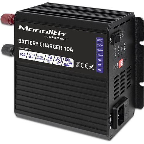 Caricabatterie intelligente Qoltec Monolith per batterie LiFePO4 AGM GEL SLA  10 A  12 V (1/5)