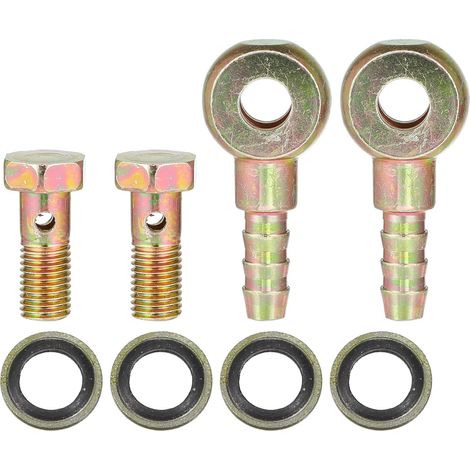 Boulon Banjo M8x1 Bronze 2Pièces pour Freinage Métal Matériau: Métal, Couleur: Bronze, Diam. Int./Ext.: 8mm, Vis: 25x12mm, Rotule: 45x20.5mm, Air/Carburant, Moteur (1/5)