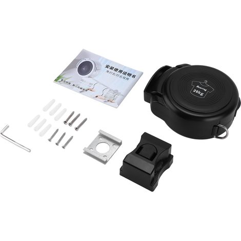 Étendoir à linge rétractable, robuste et réglable, pour intérieur et extérieur, avec outils de montage pour la maison (1/5)