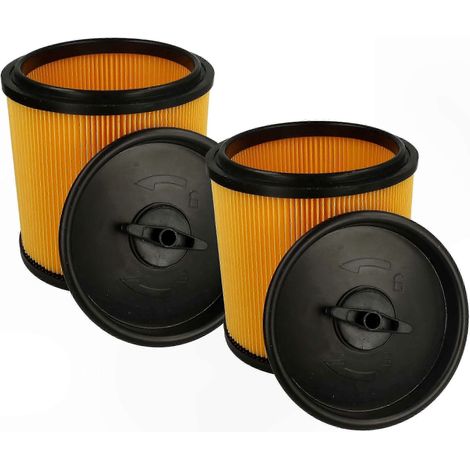 Deux cartouches filtrantes compatibles avec les aspirateurs Parkside PNTS 1500 B2, 1500 A1, 1400 F2, 1400 E2 et 1400 D1 - cartouches filtrantes pliables jaunes et noires, de bonne qualité. (1/5)
