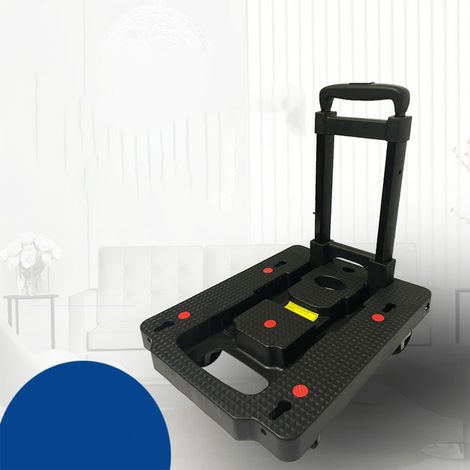 Mini chariot à bagages pliable à plateau, chariot de courses portable avec roues universelles et trolley pour faire les courses ou transporter des marchandises (1/5)