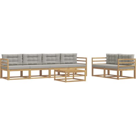 Set di divani da esterno 6 pz Bianco e Grigio Chiaro vidaXL (1/5)