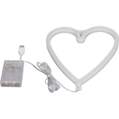 Lumière néon LED en forme de cœur, colorée, pour demande en mariage, anniversaire, décorations lumineuses, lumière bleue (1/5)