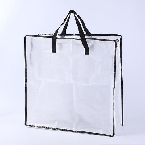 BEBUSINGOTO Lot de 2 sacs de déménagement, sac de rangement pour couronnes, conteneur de guirlande, fournitures de déménagement et d'emballage pour l'université (transparent, paquet de 2) (1/5)
