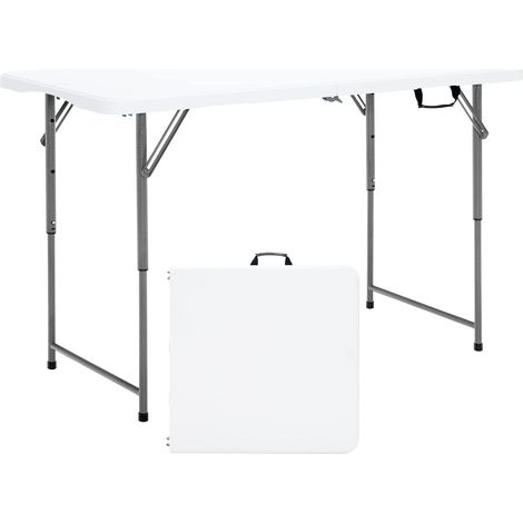 COSTWAY Tavolo Pieghevole, Tavolo da Picnic Portatile con Altezza Regolabile a 3 Livelli e Maniglia, Utilizzabile all’Interno ed all’Esterno, Ideale per Campeggio, Matrimonio e Festa (1/5)