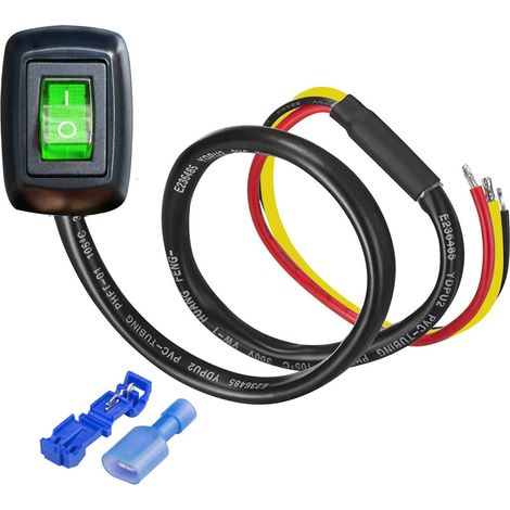 Stick-on type toggle switch with terminal block, ON/OFF DC12V/10A, 24V/5A, DIY toggle switch, green LED