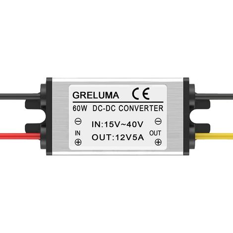 1Pc DC 24v à 12v Convertisseur Abaisseur Réducteur Régulateur 5A 60W Adaptateur d'alimentation pour Système Solaire De Véhicule De Camion De Voiture Auto (Entrées DC 15-40V) (1/4)