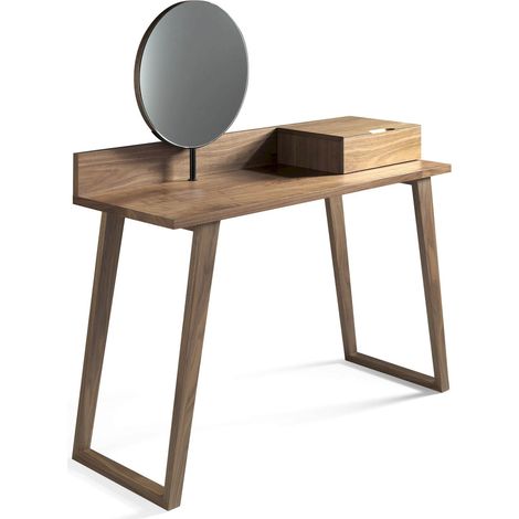 Coiffeuse bois avec miroir et un tiroir - Marron (1/5)