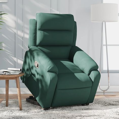 Fauteuil inclinable-Chaise de relaxation-Fauteuil Relax Vert foncé Velours 777568 (1/5)
